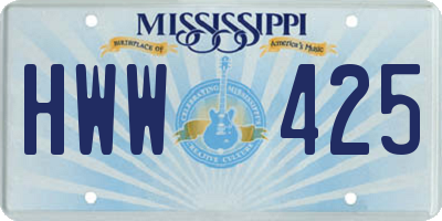 MS license plate HWW425