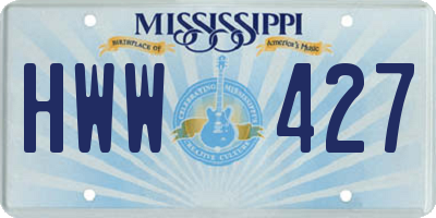 MS license plate HWW427