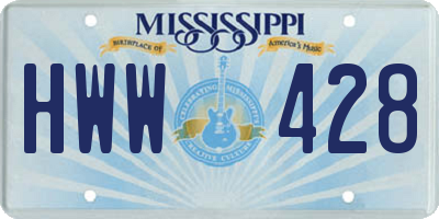 MS license plate HWW428