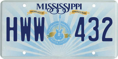 MS license plate HWW432