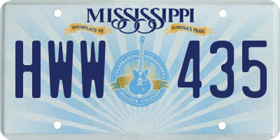 MS license plate HWW435