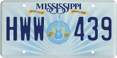 MS license plate HWW439