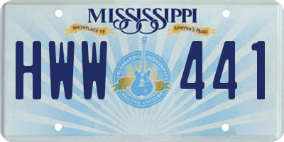 MS license plate HWW441