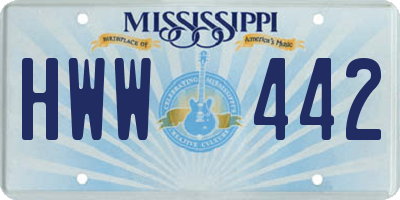 MS license plate HWW442
