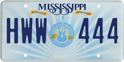 MS license plate HWW444