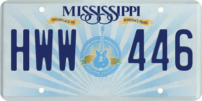 MS license plate HWW446