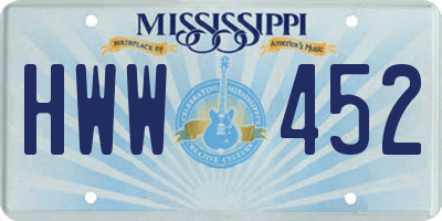 MS license plate HWW452
