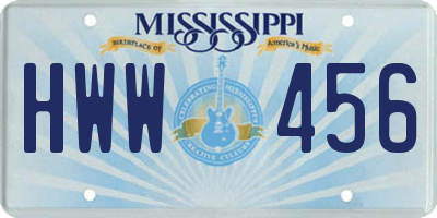 MS license plate HWW456
