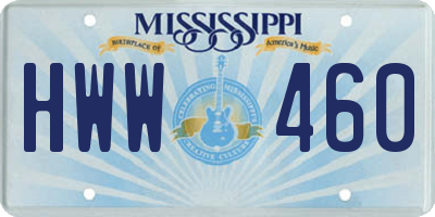 MS license plate HWW460