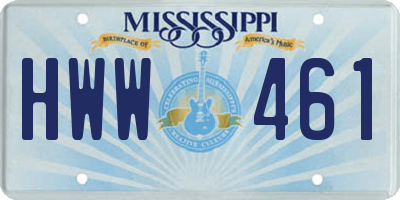 MS license plate HWW461