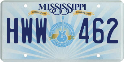 MS license plate HWW462