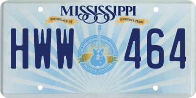 MS license plate HWW464