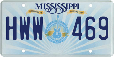 MS license plate HWW469