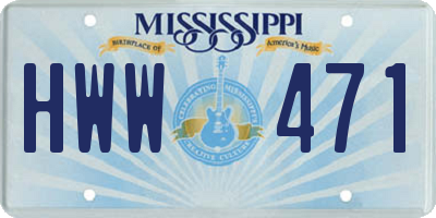 MS license plate HWW471
