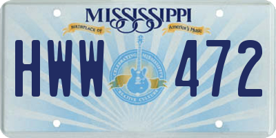 MS license plate HWW472