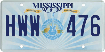 MS license plate HWW476