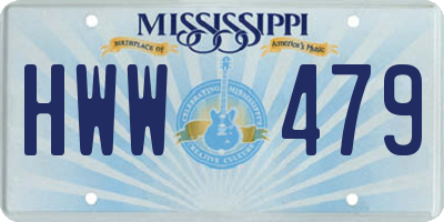 MS license plate HWW479