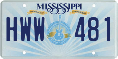 MS license plate HWW481