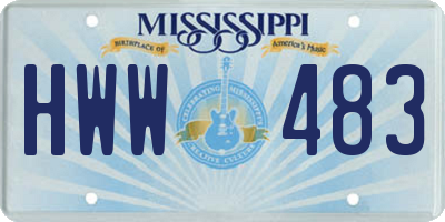 MS license plate HWW483
