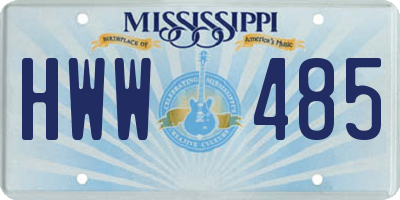 MS license plate HWW485