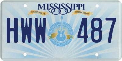 MS license plate HWW487