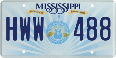 MS license plate HWW488