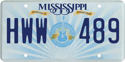 MS license plate HWW489