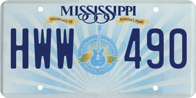 MS license plate HWW490