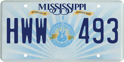 MS license plate HWW493