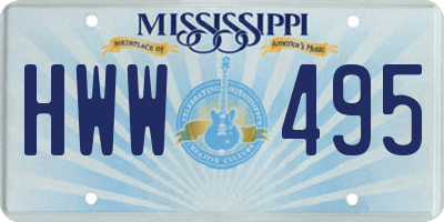 MS license plate HWW495