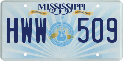 MS license plate HWW509
