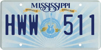MS license plate HWW511