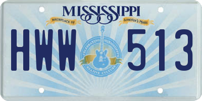 MS license plate HWW513