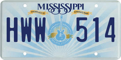MS license plate HWW514