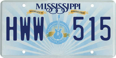 MS license plate HWW515