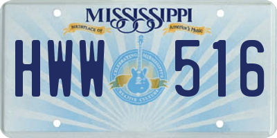 MS license plate HWW516