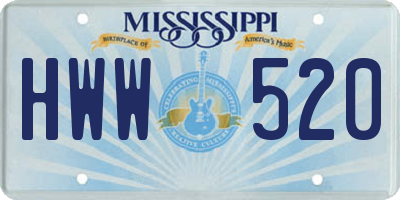 MS license plate HWW520