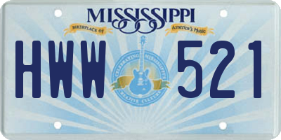 MS license plate HWW521