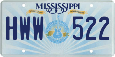 MS license plate HWW522