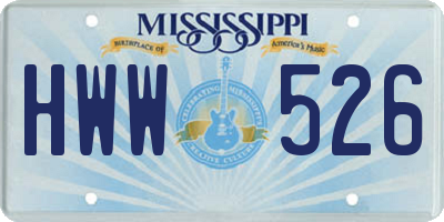 MS license plate HWW526