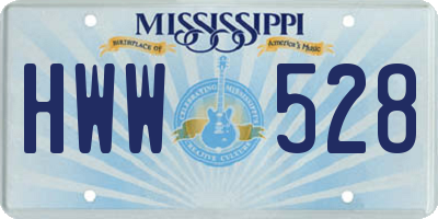 MS license plate HWW528