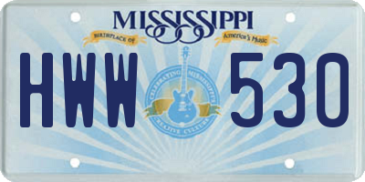 MS license plate HWW530