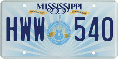 MS license plate HWW540