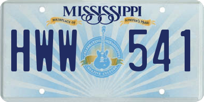 MS license plate HWW541
