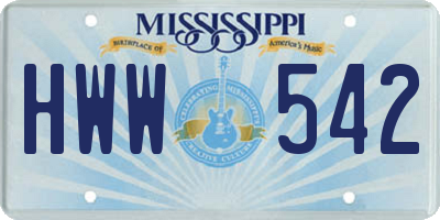 MS license plate HWW542