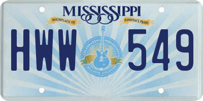MS license plate HWW549