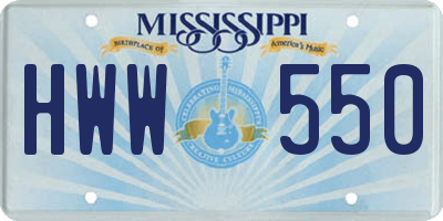MS license plate HWW550