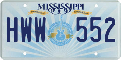 MS license plate HWW552