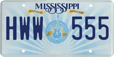 MS license plate HWW555