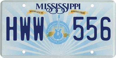 MS license plate HWW556